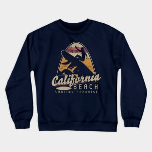 California Beach Surfing Crewneck Sweatshirt